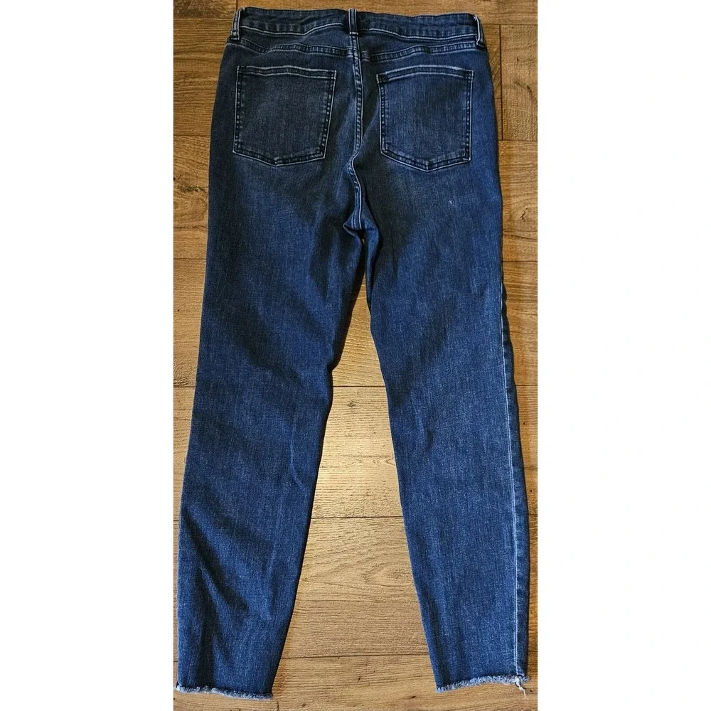 1. STATE SKINNY‎ HIGH RISE Med. Wash Distress Raw Hems Skinny Jeans Sz 29